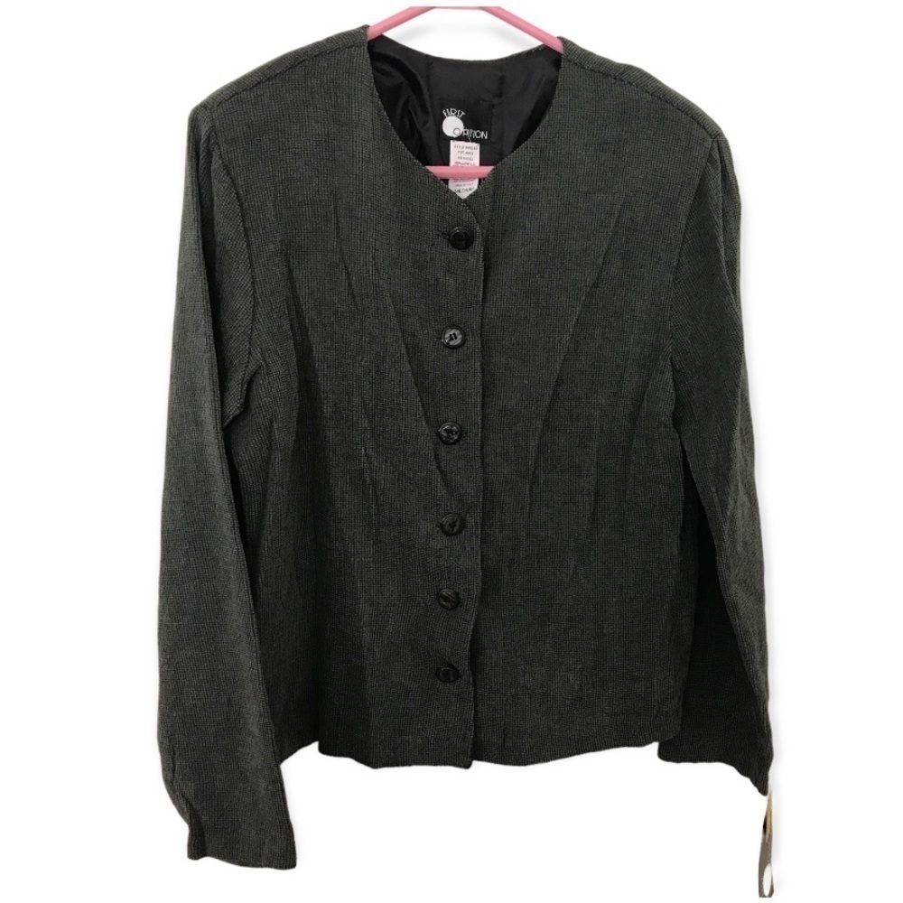 3/$15 *New* vintage first option olive green long sleeve button down top